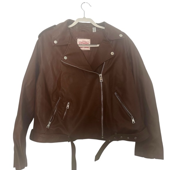 Levi Strauss Signature Jackets & Blazers - Levi Strauss Chocolate Faux Leather Jacket with Silver Accents Size 2X NWOT